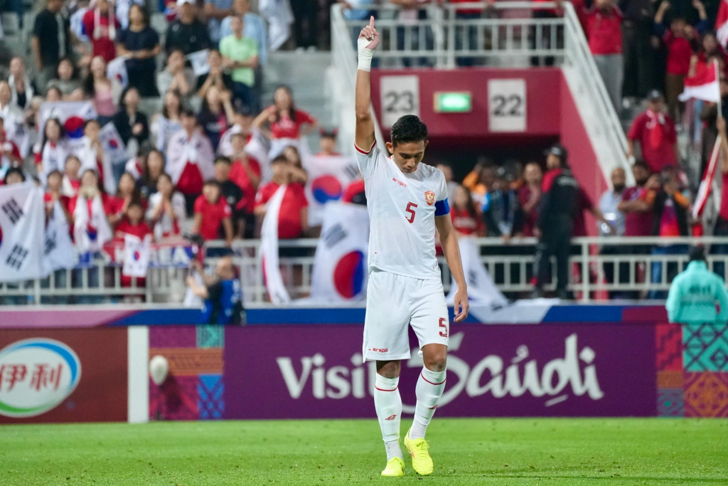 Potret Aksi AFC Asian Cup U23, Indonesia Vs Korea Selatan pada Babak 8 Besar di Stadion Abdullah bin Khalifa, Doha, Qatar.