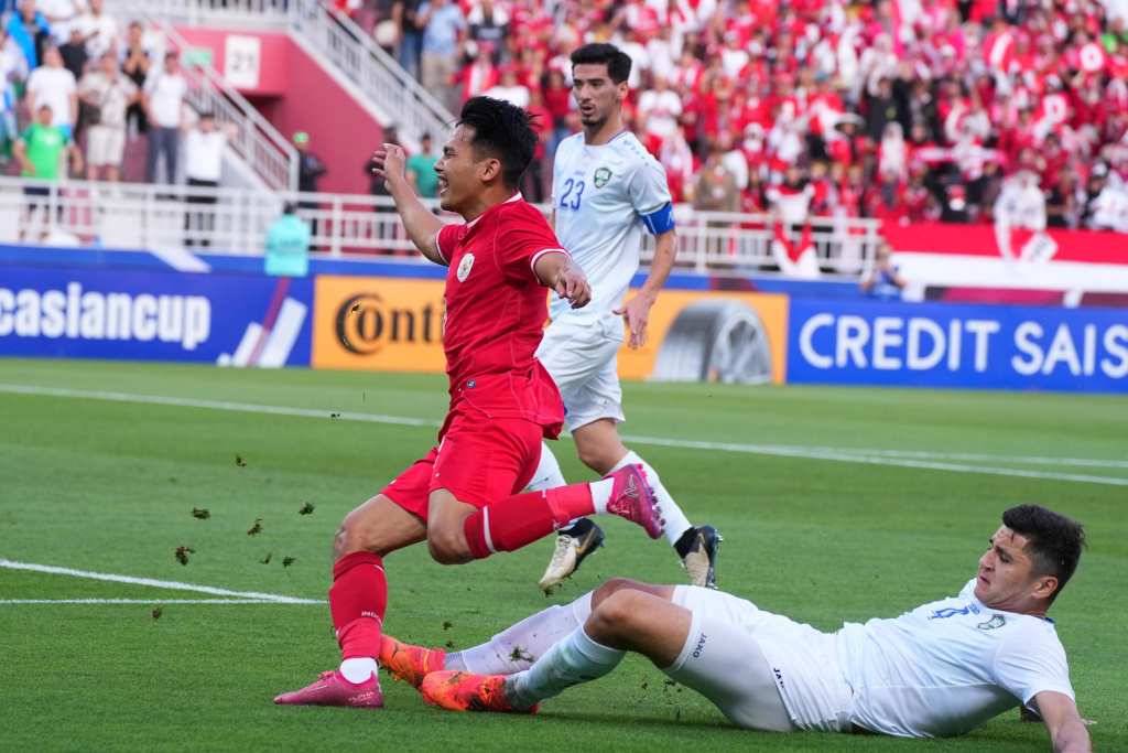 Potret Aksi Semifinal AFC Asian Cup U23, Indonesia Vs Uzbekistan di Stadion Abdullah bin Khalifa, Doha, Qatar.