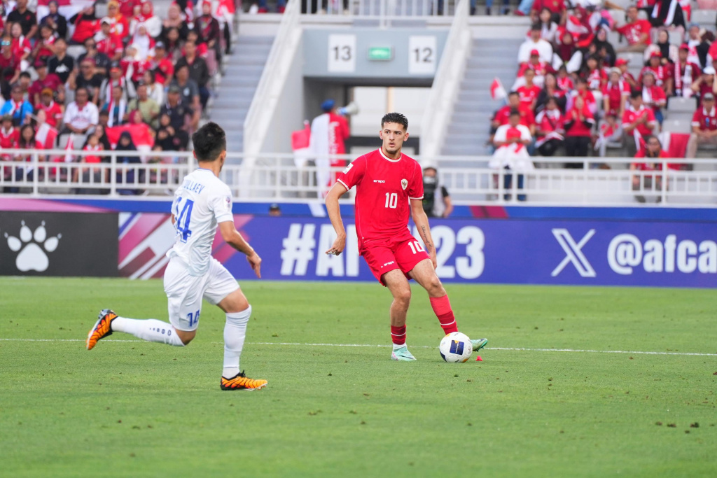 Potret Aksi Semifinal AFC Asian Cup U23, Indonesia Vs Uzbekistan di Stadion Abdullah bin Khalifa, Doha, Qatar.