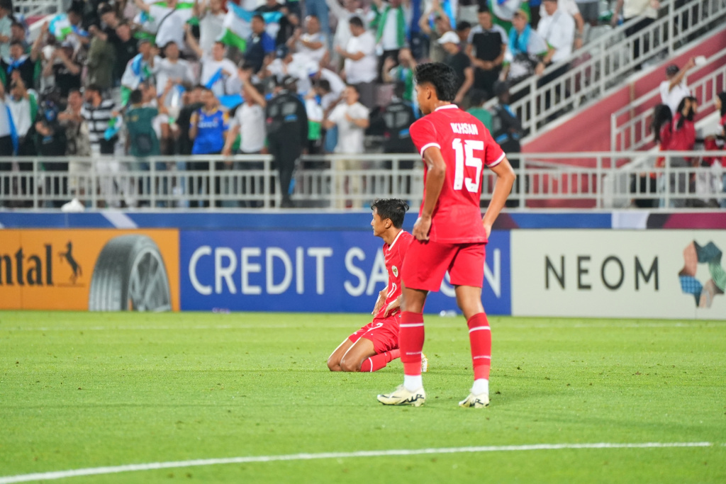 Potret Aksi Semifinal AFC Asian Cup U23, Indonesia Vs Uzbekistan di Stadion Abdullah bin Khalifa, Doha, Qatar.